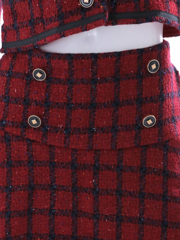 画像21: ジャケットチェックバーガンディセットアップワンピース/谷間見せ/背中隠し/マーメイド/ミニドレス/キャバドレス【S-Lサイズ/1カラー】[HC02-X] 【SB】dzw (21)