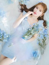 SALE!再入荷!ワンカラータイトミニドレス/ツイード/ベルト/ゴールド/谷間見せ/背中見せ/フリル袖/ミニドレス/キャバドレス 【XS-Lサイズ/1カラー】[OF01-X] 【SB】dzw