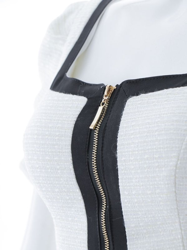 画像23: 【送料無料！】ツイードセットアップドレス/フロントジップ/ベルト/谷間見せ/背中隠し/ミニドレス/キャバドレス【XS-Mサイズ/2カラー】[HC02-X] 【SB】dzw (23)