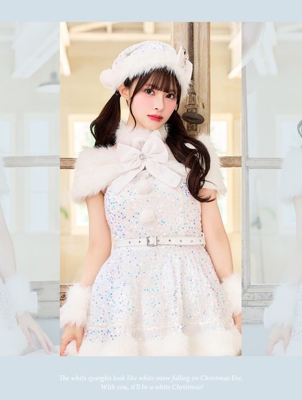 画像5: 【即日発送！】【クリスマスコスプレ9点セット】【Malymoon/マリームーン】スパークリージュエルリボンサンタ【SM-ML/2カラー】[OF03] (5)
