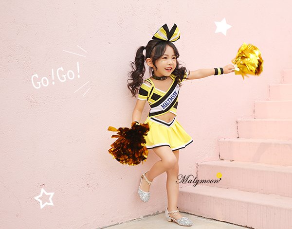 画像6: 【即日発送】チアガール/ チアリーダーキッズ女の子用《ハロウィンコスプレ5点セット》【Malymoon/マリームーン】[HC02] (6)