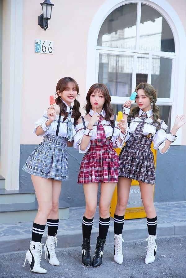 画像13: 【即日発送】オフショル女子高生/ミニスカJK《ハロウィンコスプレ8点セット》【Malymoon/マリームーン】[YMT] (13)