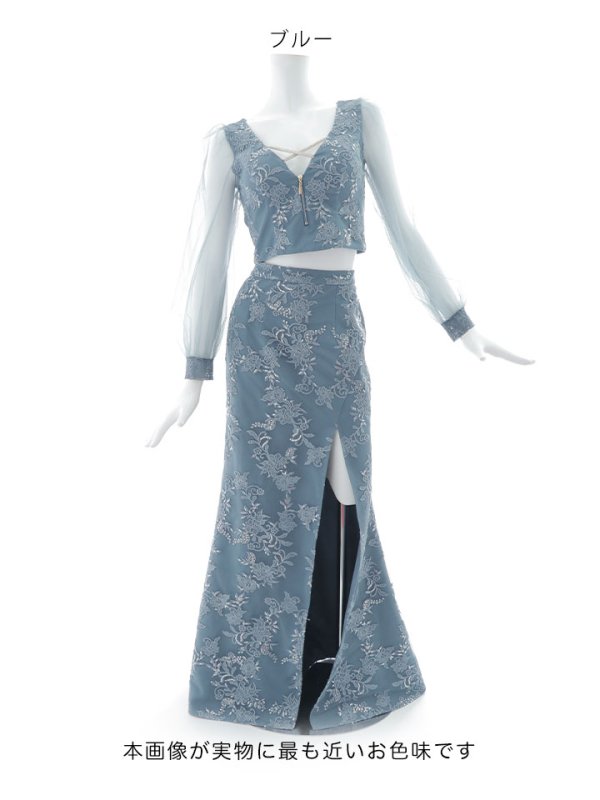 画像19: 【送料無料!】刺繍レースドレス/ビジュー/チュール/ロングスリーブ/ロングドレス/キャバドレス【S-Mサイズ/2カラー】[HC02-X] 【SB】dzw (19)