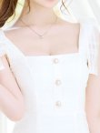 画像5: チュールレイヤードワンピース/ノースリーブ/リボン/パールボタン/谷間見せ/背中見せ/ミニドレス/キャバドレス【XS-Lサイズ/2カラー】[OF04-X] 【SB】 (5)