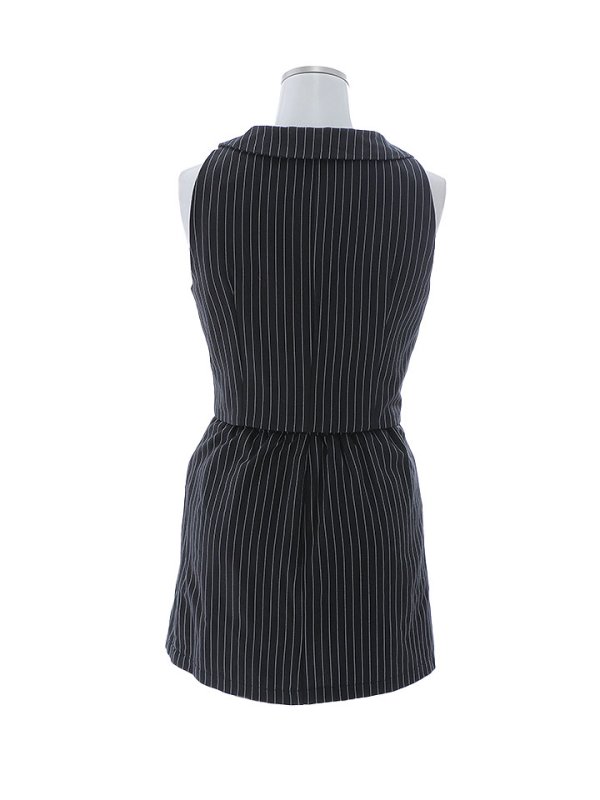 画像14: 襟付きストライプセットアップミニドレス/キャバドレス【XS-Lサイズ/1カラー】[HC02-U] 【SB】dzw (14)
