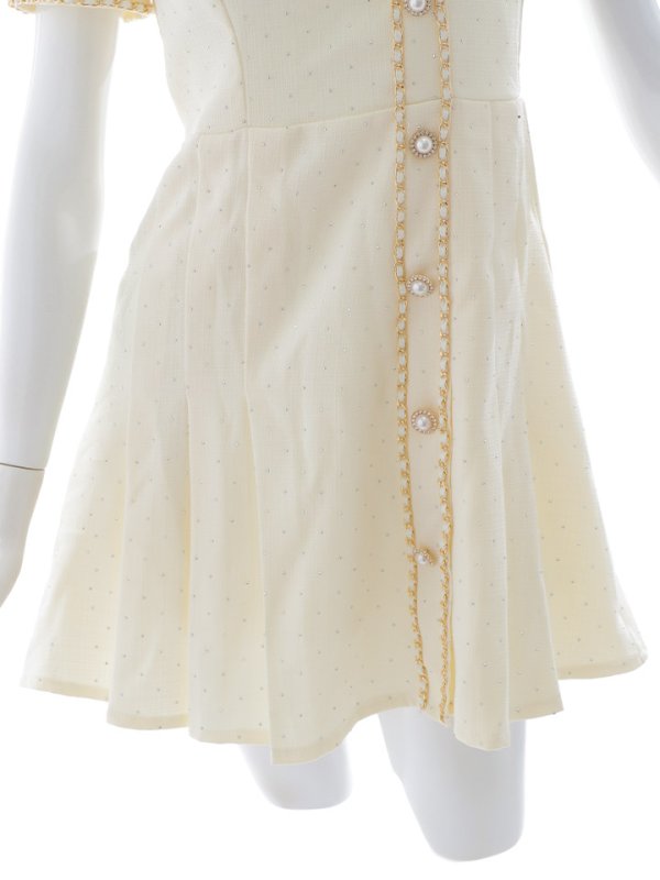 画像20: スクエアネックプリーツツイードドレス/キャバドレス【S-XLサイズ/1カラー】[OF01A] 【SB】dzw (20)