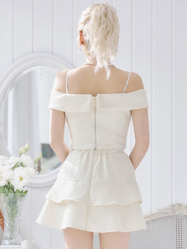 画像6: リボンオフショルマーメイドセットアップミニドレス/キャバドレス【XS-Lサイズ/1カラー】[HC02] 【SB】dzw (6)