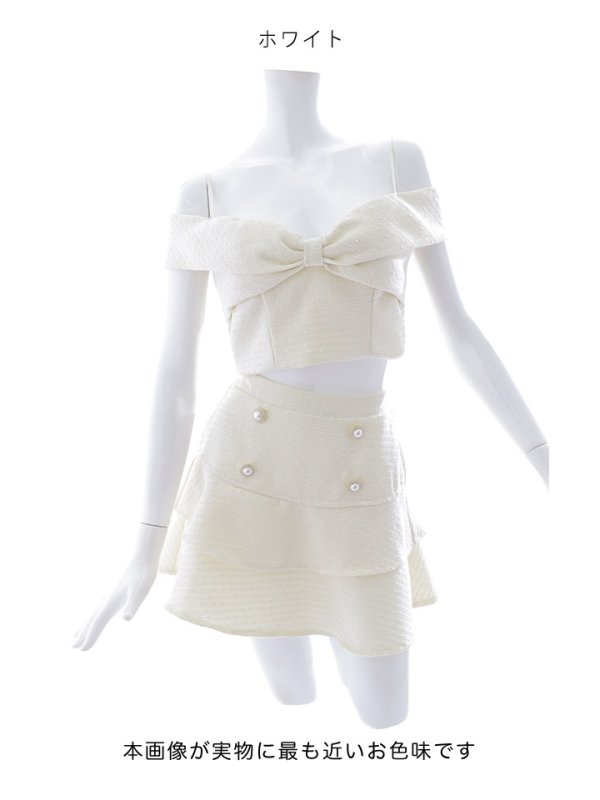 画像13: リボンオフショルマーメイドセットアップミニドレス/キャバドレス【XS-Lサイズ/1カラー】[HC02] 【SB】dzw (13)