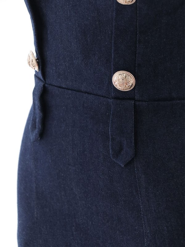 画像20: Lサイズ登場!タイトデニムドレス/ノースリーブ/カジュアル/ボタン/ミニドレス/キャバドレス【XS-Lサイズ/1カラー】[HC02-X] 【SB】dzj (20)