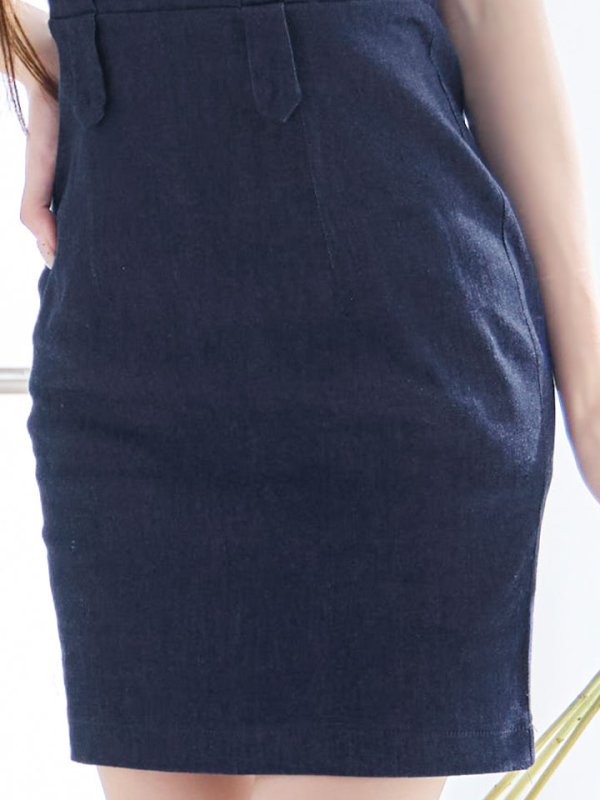 画像5: Lサイズ登場!タイトデニムドレス/ノースリーブ/カジュアル/ボタン/ミニドレス/キャバドレス【XS-Lサイズ/1カラー】[HC02-X] 【SB】dzj (5)