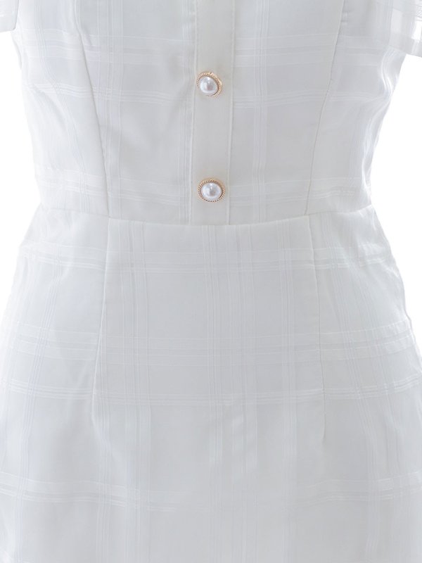 画像23: 【sifeel/シフィール】チュールレイヤードワンピース/ノースリーブ/リボン/パールボタン/谷間見せ/背中見せ/ミディアムドレス/キャバドレス【S-Mサイズ/2カラー】[HC02] 【SB】 (23)