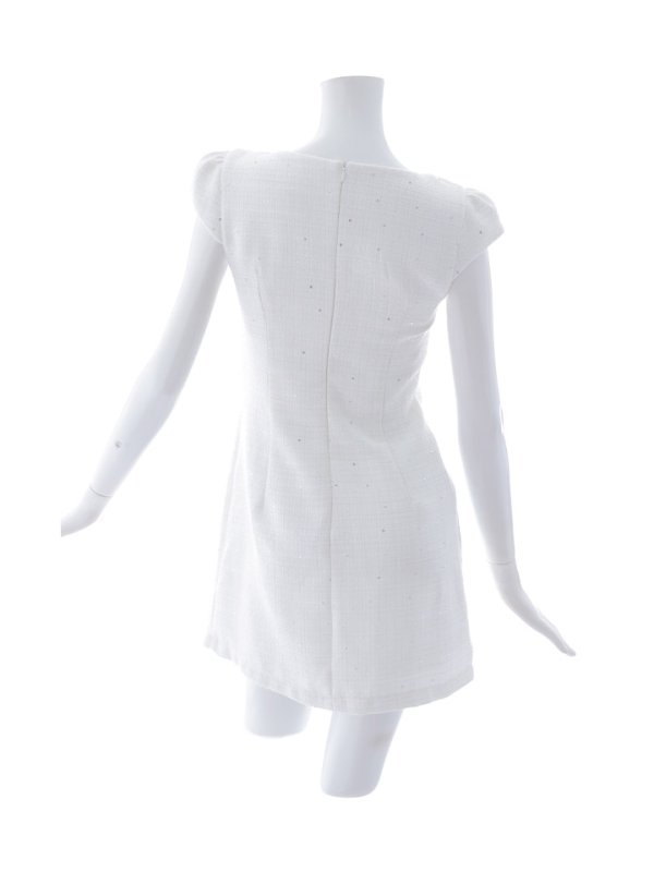 画像13: 新サイズ登場!チェーンツイードドレス/胸元隠し/背中隠し/Aライン/スパンコール/ミニドレス/キャバドレス/ワンピース【XS-Lサイズ/1カラー】[HC02] (13)