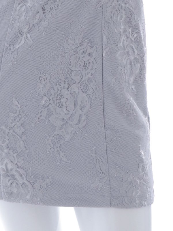 画像20: 刺繍レースミニドレス/ロングスリーブ/シアー/パールボタン/谷間見せ/背中隠し/ミニドレス/キャバドレス【XS-Lサイズ/2カラー】[HC02] 【SB】dzco (20)