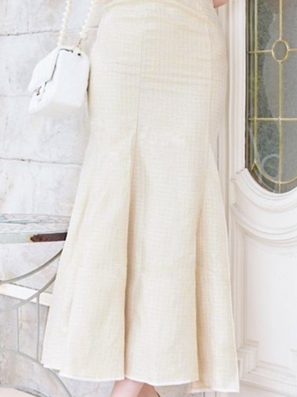 画像5: ロングキャミマーメイドドレス/ツイード/パール/谷間見せ/背中見せ/ロングドレス/キャバドレス【XS-Mサイズ/1カラー】[OF01A] 【SB】dzwo (5)