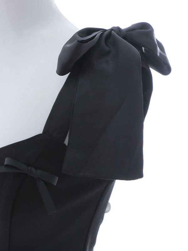 画像15: リボンショルダーワンピースドレス/ノールリーブ/リボン/谷間見せ/背中見せ/ミニドレス/キャバドレス【XS-Mサイズ/1カラー】[HC02-U] 【SB】dzw (15)