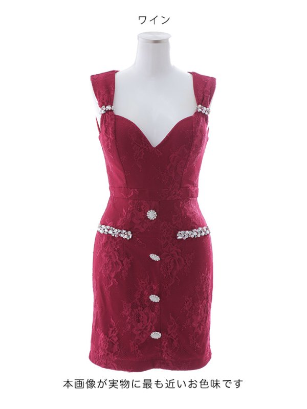 画像15: 刺繍レースタイトドレス/ノースリーブ/ビジュー/ノースリーブ/ストレッチ/谷間見せ/背中見せ/背中隠し/ミニドレス/キャバドレス【S-Lサイズ/2カラー】[OF01A] 【SB】dzc (15)