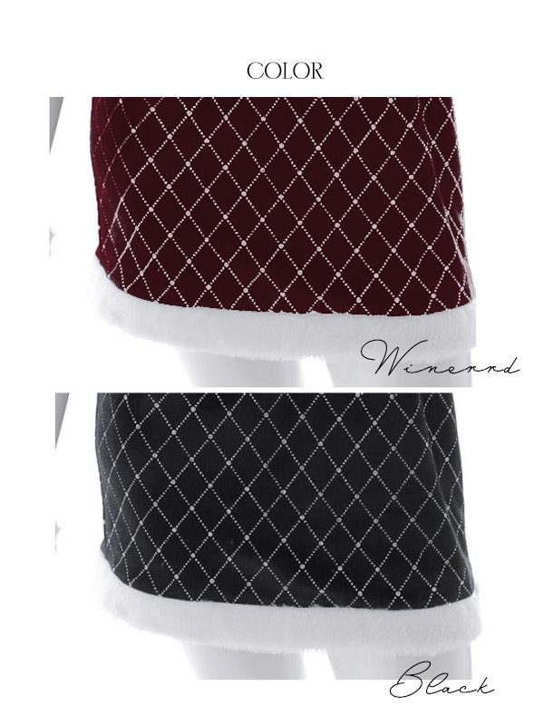 画像41: 【即日発送！】【サンタコス 4点セット】【XS-XLサイズ/2カラー】袖付きビジューベロアタイトサンタコスプレ[YMT] (41)