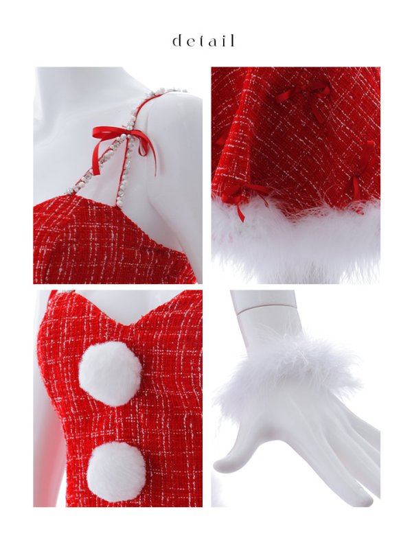 画像39: 【ノベルティ対象】【即日発送】【サンタコス 5点セット】【XS-Lサイズ/2カラー】セットアップフレアミニサンタ[YMT] (39)