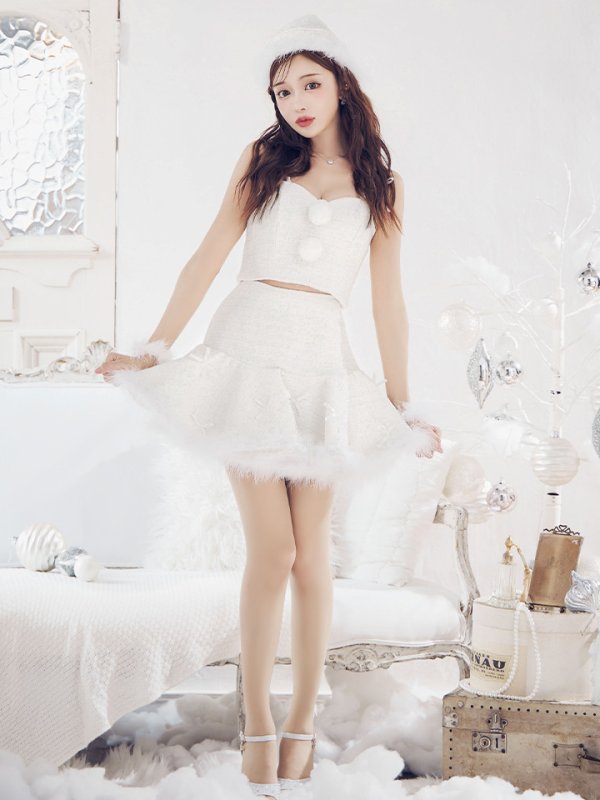 画像4: 【ノベルティ対象】【即日発送】【サンタコス 5点セット】【XS-Lサイズ/2カラー】セットアップフレアミニサンタ[YMT] (4)