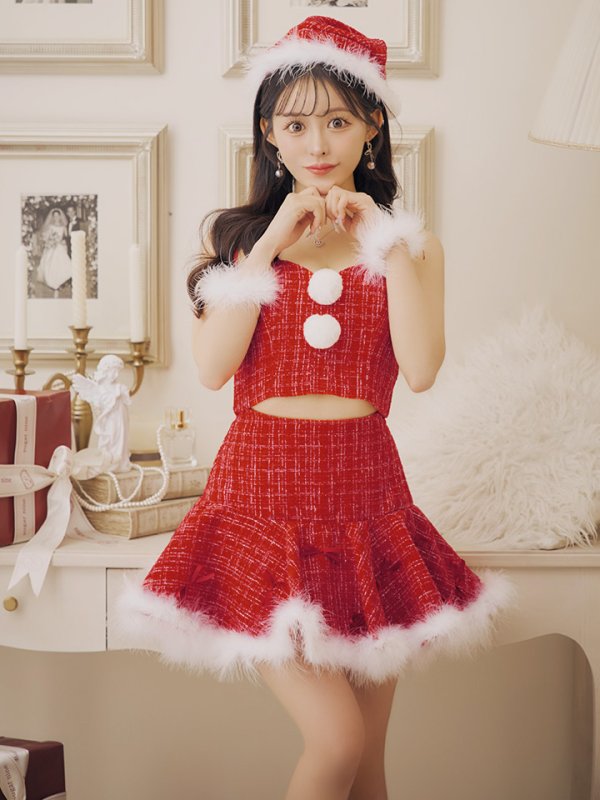 画像20: 【ノベルティ対象】【即日発送】【サンタコス 5点セット】【XS-Lサイズ/2カラー】セットアップフレアミニサンタ[YMT] (20)