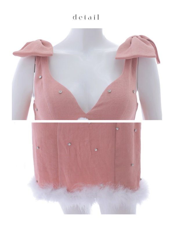 画像36: 【ノベルティ対象】【即日発送！】【サンタコス 4点セット】【XS-XLサイズ/3カラー】ショルダーリボンビジューサンタ[YMT] (36)