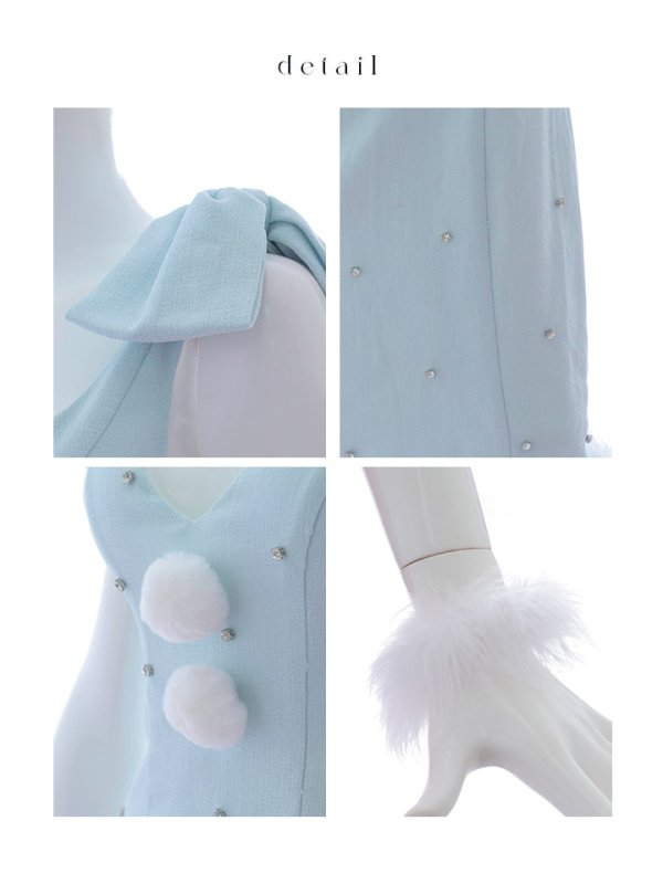 画像39: 【ノベルティ対象】【即日発送！】【サンタコス 4点セット】【XS-XLサイズ/3カラー】ショルダーリボンビジューサンタ[YMT] (39)