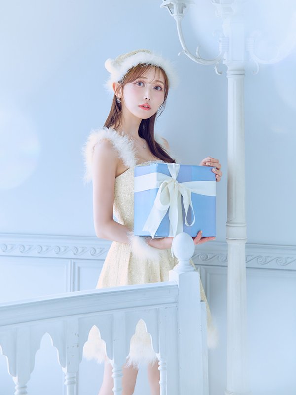 画像11: 【一部予約商品/11月中旬発送予定】【サンタコス 4点セット】【XS-XLサイズ/3カラー】ラメツイードミニワンピースサンタ[YMT] (11)