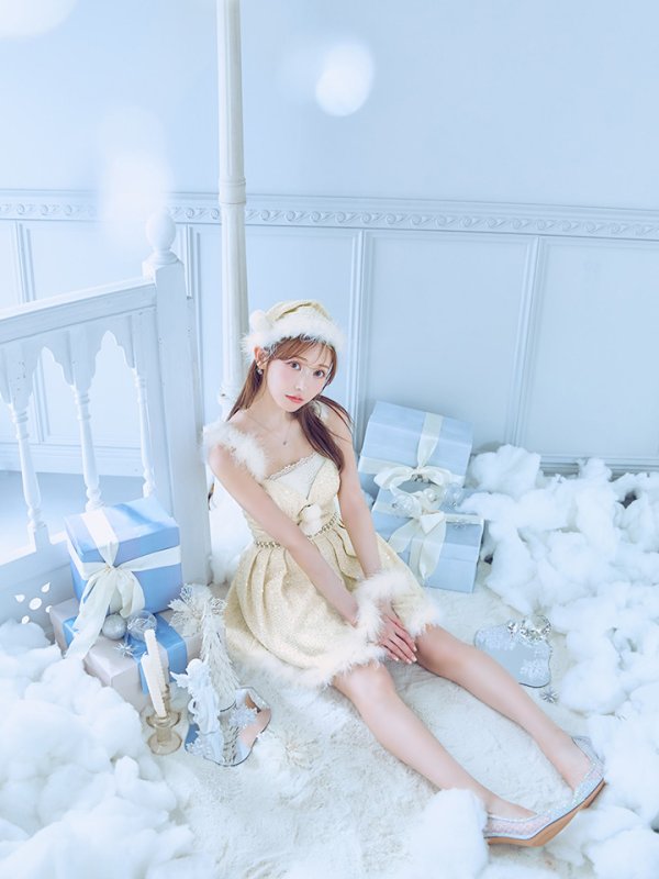 画像19: 【一部予約商品/11月中旬発送予定】【サンタコス 4点セット】【XS-XLサイズ/3カラー】ラメツイードミニワンピースサンタ[YMT] (19)