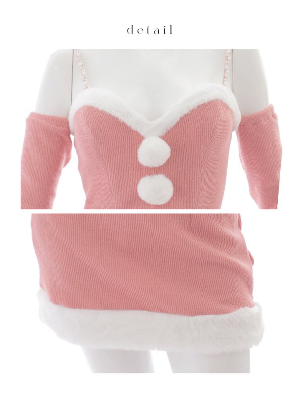 画像30: 【即日発送】【サンタコス 5点セット】【XS-Lサイズ/3カラー】オフショルダーロングスリーブセットアップサンタコスプレ[YMT] (30)