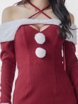 画像6: 【即日発送】【サンタコス 3点セット】【S-Lサイズ/1カラー】クロスネックバストオープンサンタコスプレ[OF01] (6)