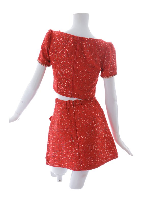 画像12: ツイードセットアップスパンコールドレス/2ピース/半袖/ジップアップ/プリーツスカート/谷間見せ/背中隠し/ミニドレス/キャバドレス【XS-XLサイズ/1カラー】[OF01A] 【SB】dzw (12)