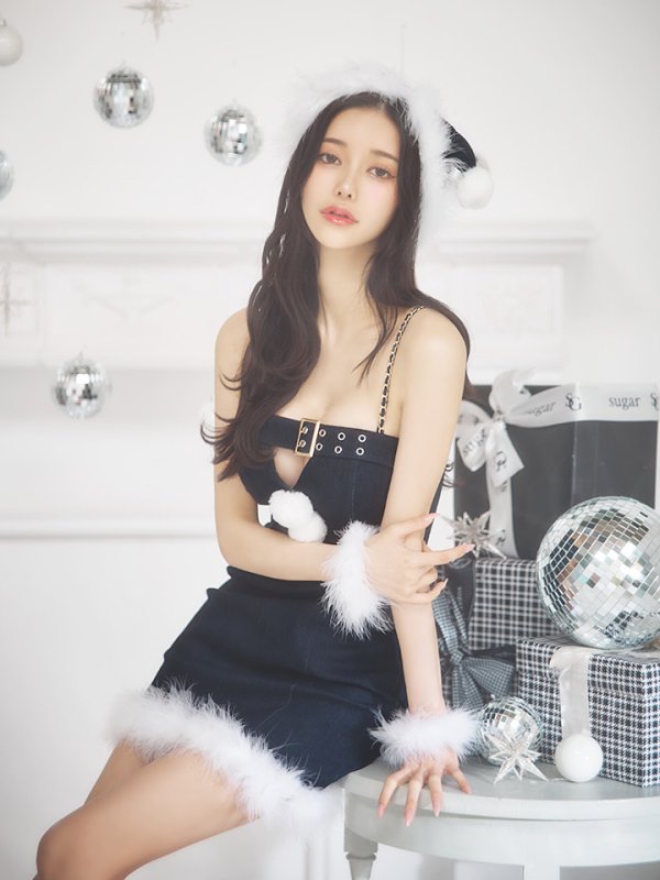 画像10: 【即日発送！】【サンタコス 4点セット】【XS-Mサイズ/1カラー】デニムキャミソールサンタコスプレ[YMT] (10)