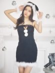 画像16: 【即日発送！】【サンタコス 4点セット】【XS-Mサイズ/1カラー】デニムキャミソールサンタコスプレ[YMT] (16)