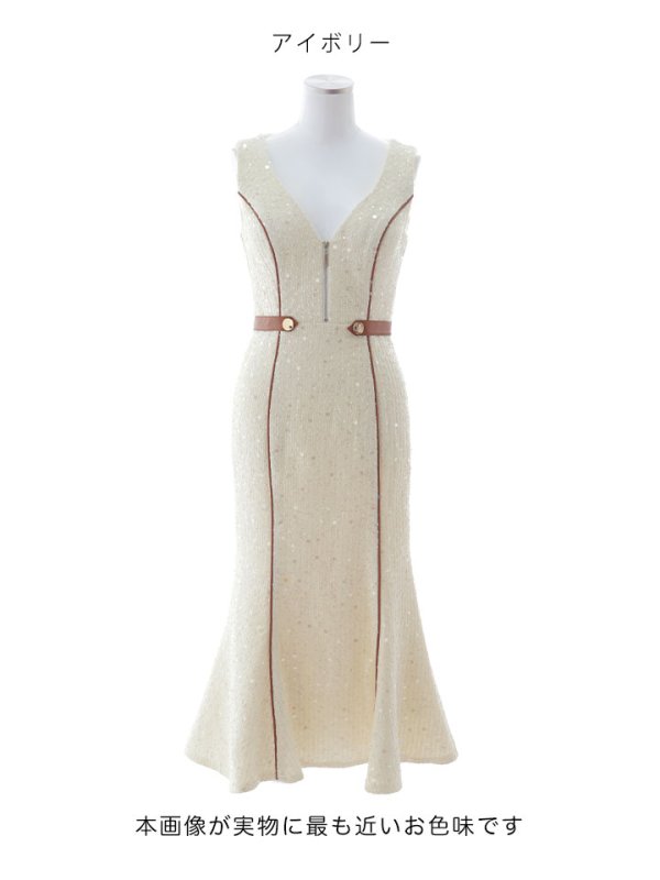 画像12: 【sifeel/シフィール】【送料無料！】ツイードスパンコールマーメイドワンピース/キャバドレス【S-Lサイズ/1カラー】[OF01A] 【SB】dzwv (12)