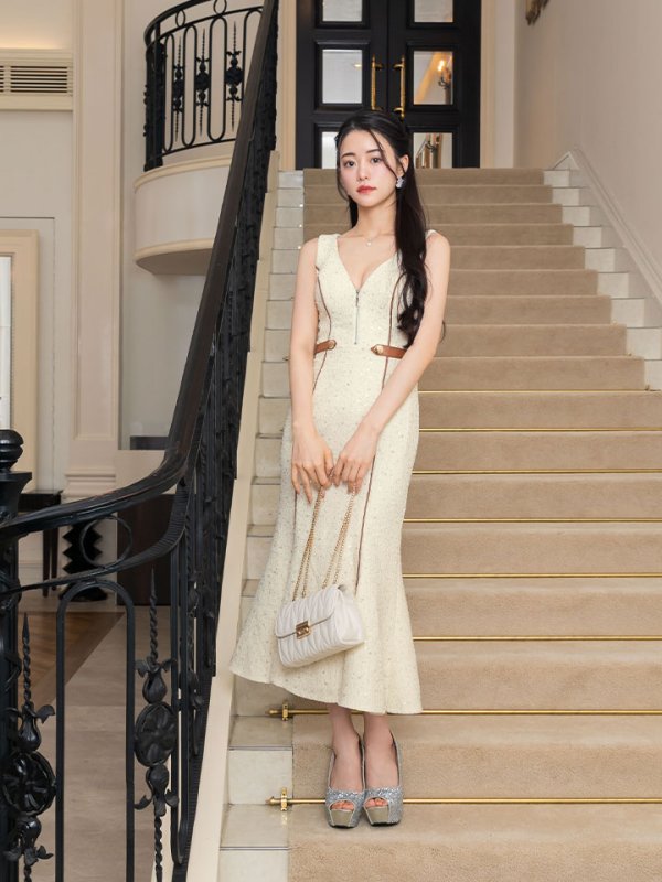 画像10: 【sifeel/シフィール】【送料無料！】ツイードスパンコールマーメイドワンピース/キャバドレス【S-Lサイズ/1カラー】[OF01A] 【SB】dzwv (10)