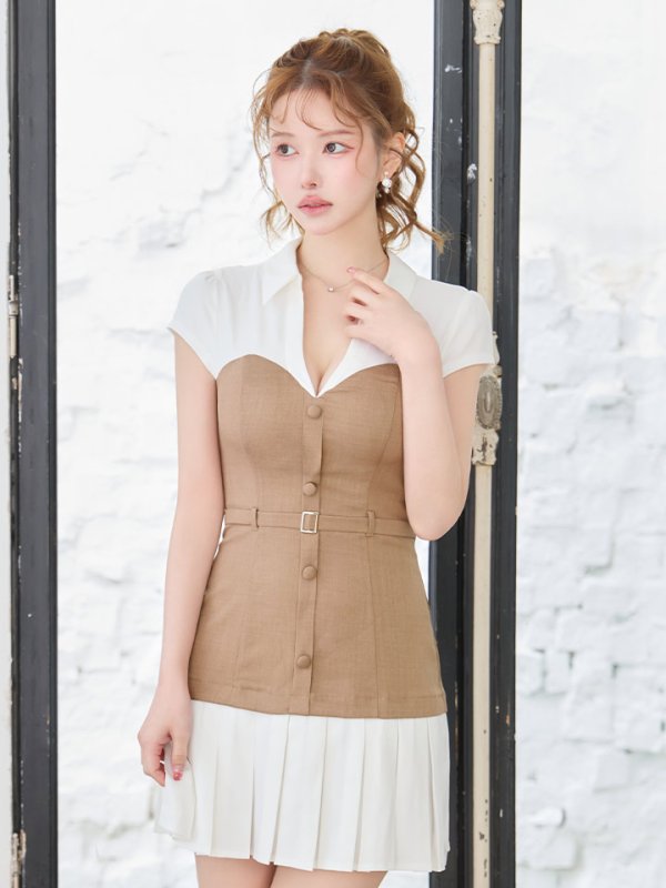 ベージュ　モデル：ゆめ　身長：160cm　着用サイズ：Sサイズ