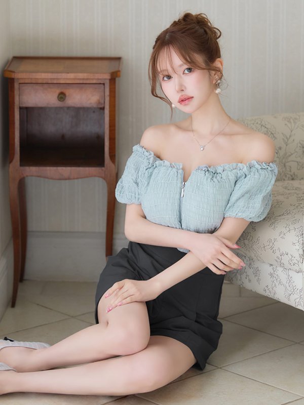 ブルー　モデル：ゆめ　身長：160cm　着用サイズ：Sサイズ