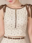 画像5: 送料無料！小花柄/ショルダーリボン/セットアップ/フロントジップ/ベルトデザイン/ノースリーブ/ミニドレス/キャバドレス 【XS-Mサイズ/2カラー】[OF01]【SB】dzquIA【予約商品/8月下旬発送予定】 (5)