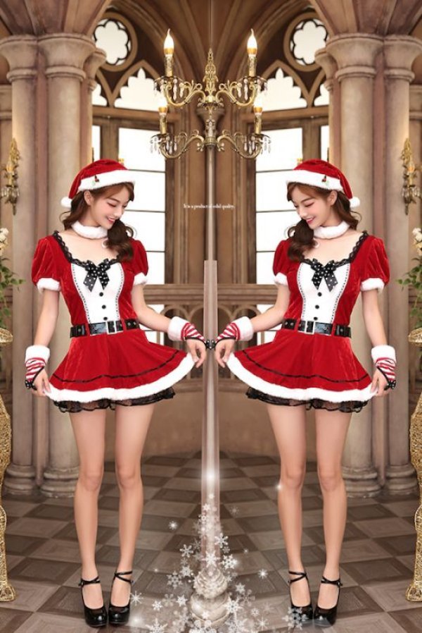 画像4: 【即日発送】【クリスマスコスプレ5点セット】【Malymoon/マリームーン】クラシカルサンタコスプレ【フリーサイズ/1カラー】 [7576ML][YMT] (4)