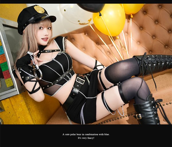 画像4: 【即日発送】シークレットポリス【マリームーン】【ハロウィンコスプレ11点セット】【フリーサイズ/1カラー】[HC03] (4)