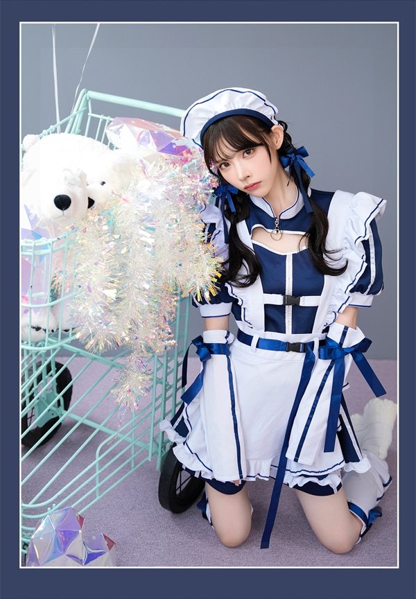 画像16: 【即日発送】アクセントラインハーネスジャージメイド【マリームーン】【ハロウィンコスプレ6点セット】【フリーサイズ/3カラー】[OF04] (16)