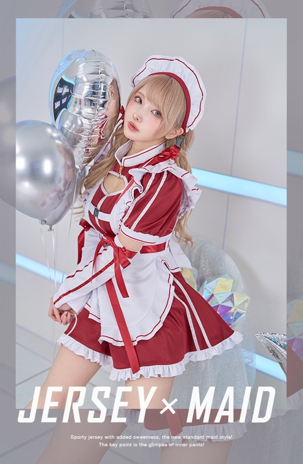 画像4: 【即日発送】アクセントラインハーネスジャージメイド【マリームーン】【ハロウィンコスプレ6点セット】【フリーサイズ/3カラー】[OF04] (4)