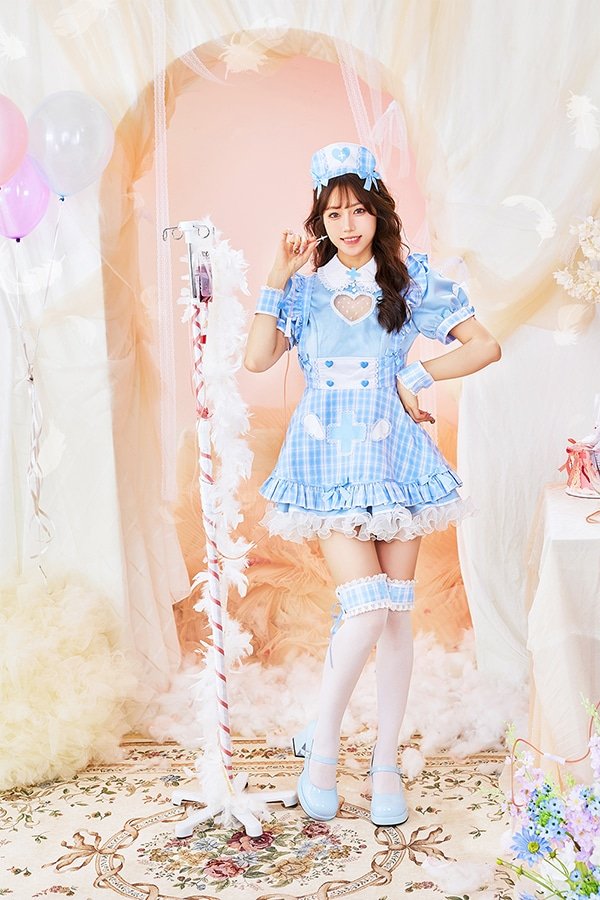 画像5: 【即日発送】アイドルチェックナース【マリームーン】【ハロウィンコスプレ5点セット】【フリーサイズ/2カラー】[HC03] (5)