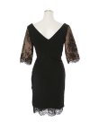画像16: XLサイズ登場!フェイクレーススリットドレス/カットワークレース/ドレープ/谷間魅せ/キャバドレス/ミニドレス【XS-XLサイズ/2カラー】[OF03]【YN】dz (16)