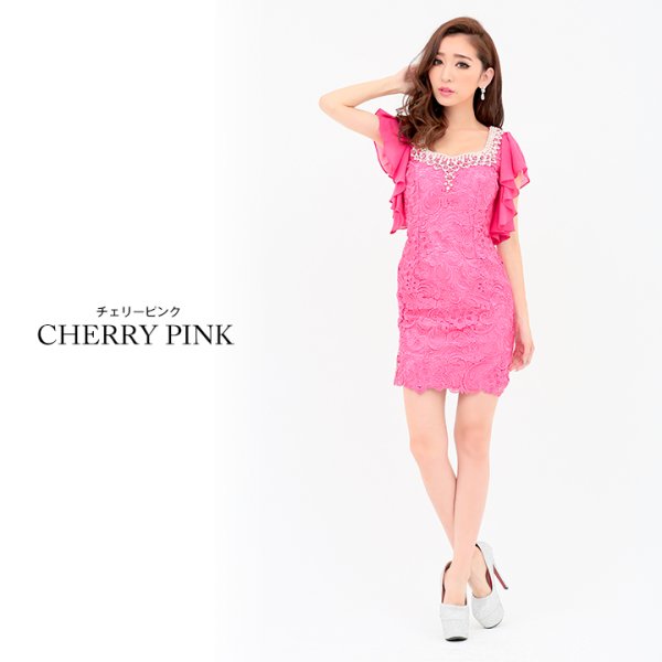 画像4: 丈の長さが選べる！フロントレースサテンミニパーティードレス[OF01A]【SB】 (4)