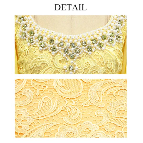 画像20: 丈の長さが選べる！フロントレースサテンミニパーティードレス[OF01A]【SB】 (20)