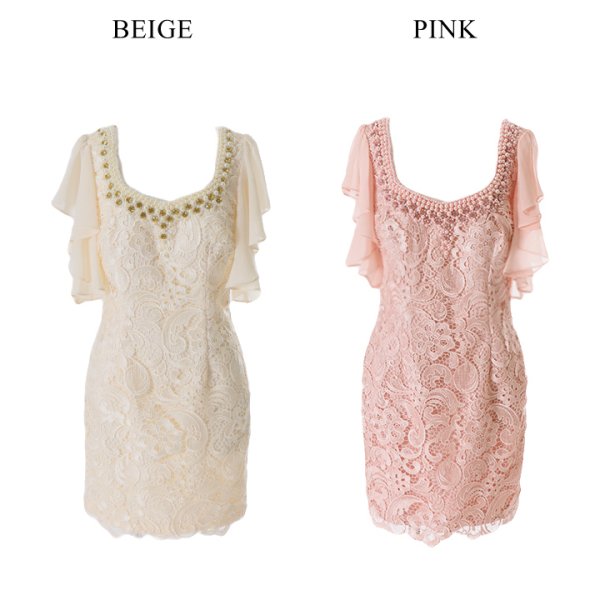 画像18: 丈の長さが選べる！フロントレースサテンミニパーティードレス[OF01A]【SB】 (18)