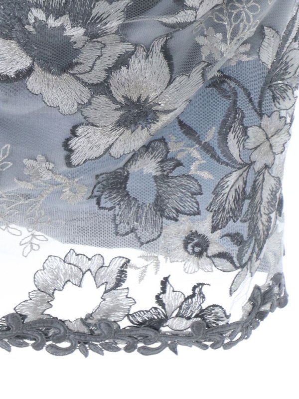 画像13: フラワー刺繍胸元シアーレースドレス/透け/谷間見せ/フリル/ベルト/キャバドレス/ミニドレス【XS-XLサイズ/1カラー】[OF03-U] 【YN】 (13)