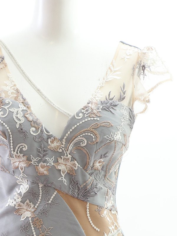 画像27: フラワー刺繍フェイクレースドレス/透け/フリル/ビジュー/谷間見せ/キャバドレス/ミニドレス【XS-XLサイズ/3カラー】[HC02-X]【YN】 (27)