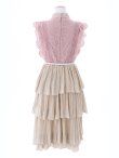 画像23: SALE!再入荷！バイカラーティアードワンピースドレス/レース/リボン/プリーツ/フレアー/ワンピース/ベルト/無地/胸元隠し/背中隠し/ミディアム丈/キャバドレス/パッド無し/【M-XLサイズ/1カラー】[OF03-X] 【YN】dz (23)